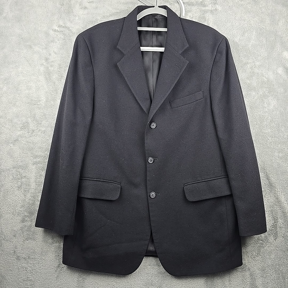 Brooks Brothers Sport Coat Jacket Mens 40R Black Cashmere Wool Knit Cocktail
